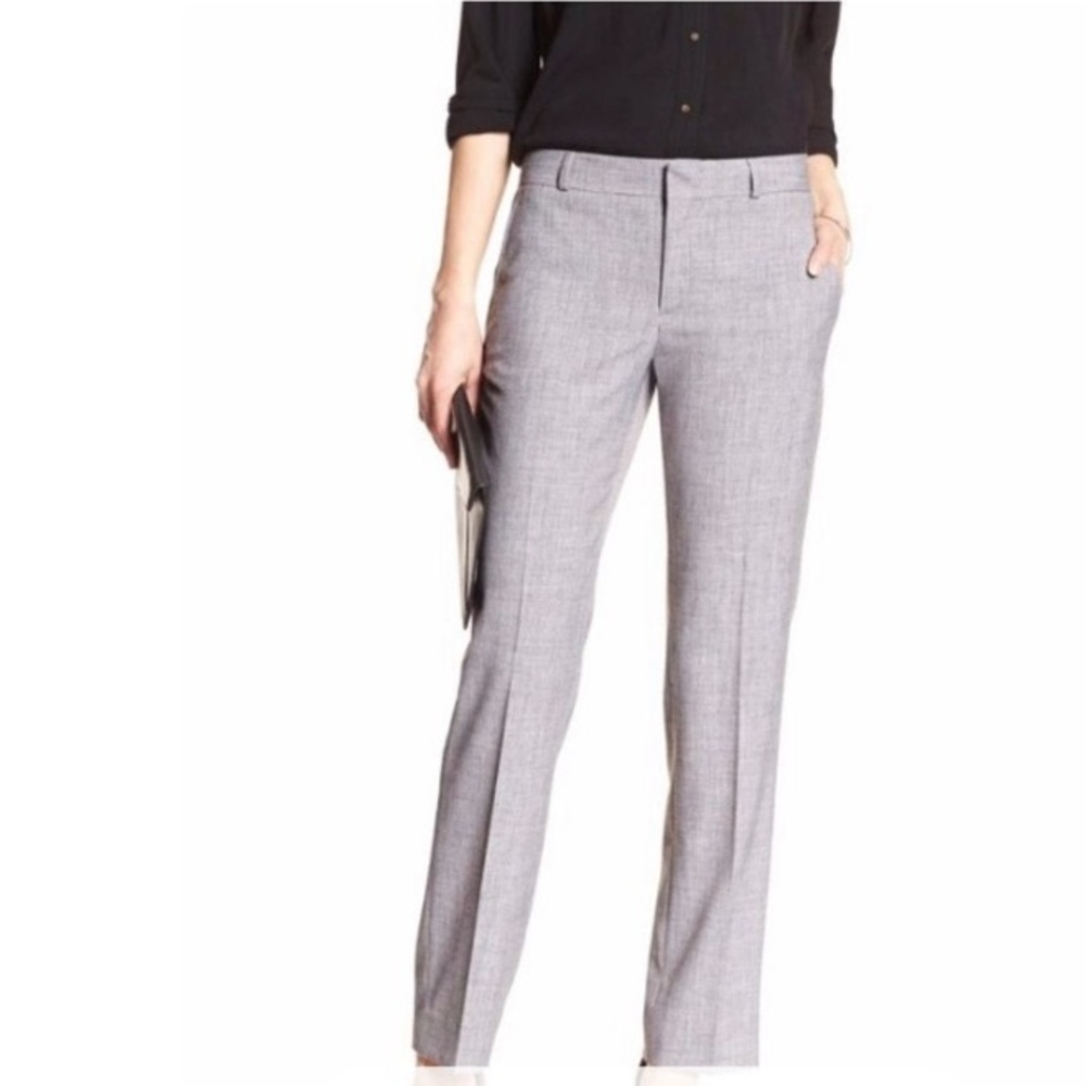 Banana Republic Factory Jackson Fit Pants Size 0 Gray Tapered Leg Lightweight.